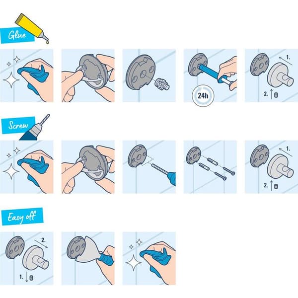 GROHE QuickFix - Start Cube - Handduksstång 558 mm - Kromfinish 41089000 (skruv eller lim)