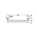 Miniatyrbild 4 av 4: GROHE Start Cube - Dubbel handduksstång - Kromfinish 41104000