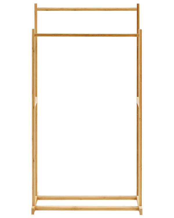 Handduksställ Ljus Bambu 85 x 45 cm 2 Skenor Badrumstillbehör