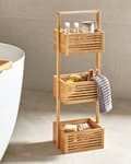 Miniatyrbild 2 av 6: Hylla för Badrum Bambu Ljus Bambu 3 Hyllplan Förvaring Minimalistisk Stil Badrum Toalett