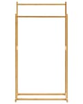 Pikkukuva 4 / 5: Pyyheteline vaalea bambu 45 x 21 x 84 cm kahdella tangolla vapaasti seisova minimalistinen moderni tyyli