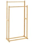 Miniatyrbillede 1 af 5: Håndklædestativ lyst træ bambus 85x45 cm 2 skinner Badeværelsestilbehør toilet tilbehør