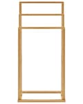Miniatyrbillede 4 af 5: Håndklædestang lys bambus 40 x 24 x 80 cm med tre stænger fritstående minimalistisk modern stil