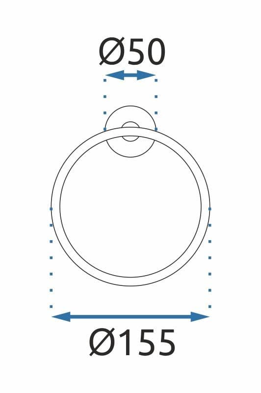 Badeværelseshylde RING 332915A MIST 05 Sort