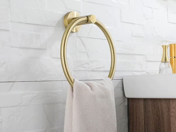 Badeværelseshylde RING 332915B MIST 05 Børstet Guld
