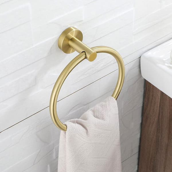 Badeværelseshylde RING 332915B MIST 05 Børstet Guld