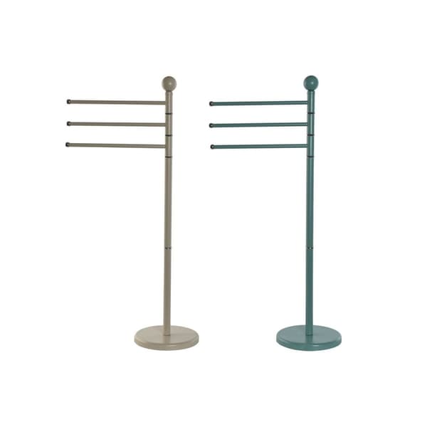 Frittstående Håndklhylle Home ESPRIT Beige Turkis Metall 43 x 22 x 90 cm 2 enheter