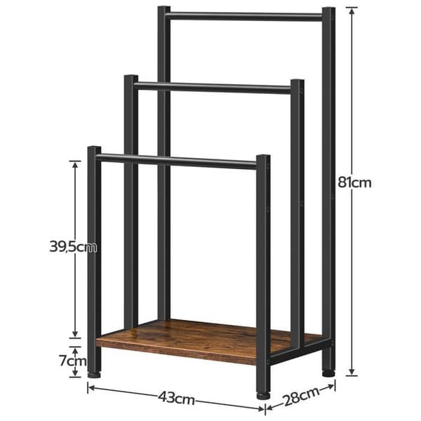 HOOBRO Fristående handduksställ, 43 x 28 x 81 cm, handduksställ, badrumsstöd, stabilt