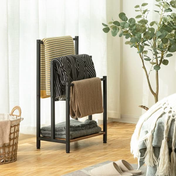 HOOBRO Fristående handduksställ, 43 x 28 x 81 cm, handduksställ, badrumsstöd, stabilt
