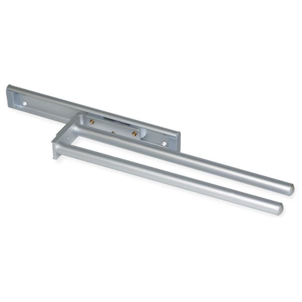 Utdragbart handduksställ - Emuca - Aluminium - 2 armar - Matt anodiserad - Praktisk för kök och badrum