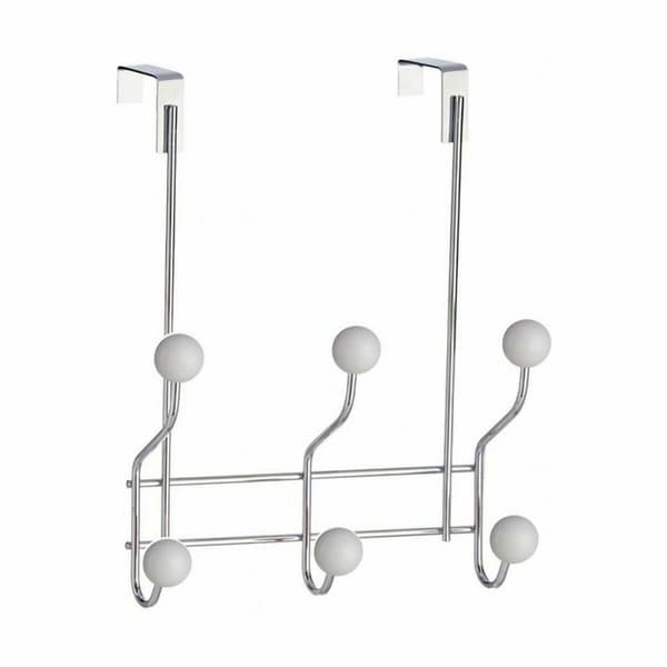 Knagerække til dør Berilo W4742-6H Hvid Metal Plastik 10 x 22 x 26 cm (24 enheder)