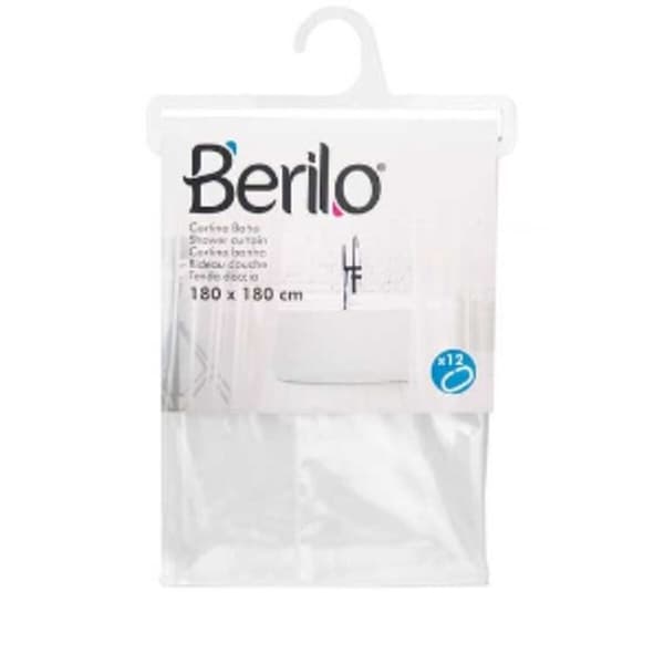 Brusebadsforhæng Berilo SC-MIX-01-TRANSP Gennemsigtig Polyetylen EVA 180 x 180 cm (12 enheder)