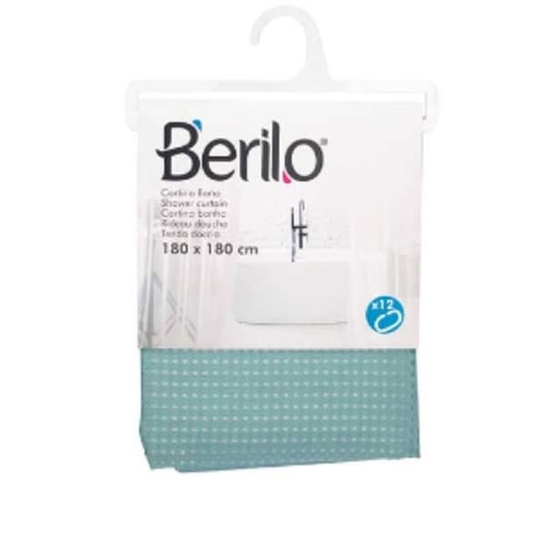 Brusebadsforhæng Berilo SC-POLY-UD1-GREEN Turkis Grøn Polyester 180 x 180 cm Points (12 enheder)