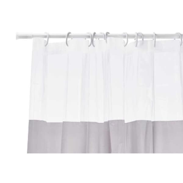 Brusebadsforhæng Berilo 214 Grå Gennemsigtig Plastik PEVA 180 x 180 cm (12 enheder)