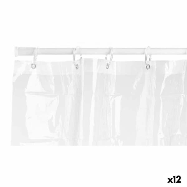 Brusebadsforhæng Berilo 216 Gennemsigtig Plastik PEVA 180 x 180 cm (12 enheder)