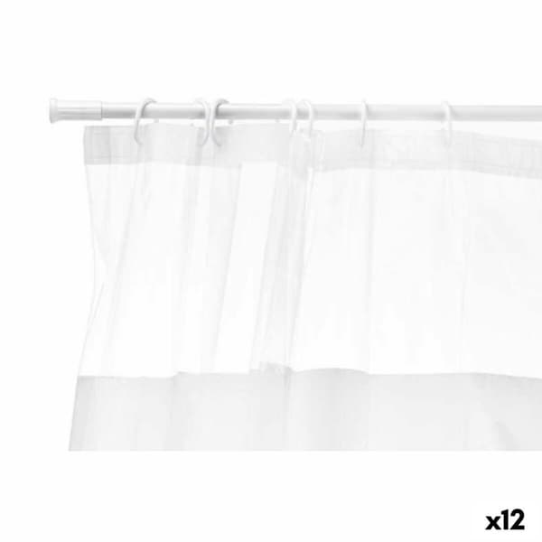 Brusebadsforhæng Berilo 213 Hvid Gennemsigtig Plastik PEVA 180 x 180 cm (12 enheder)