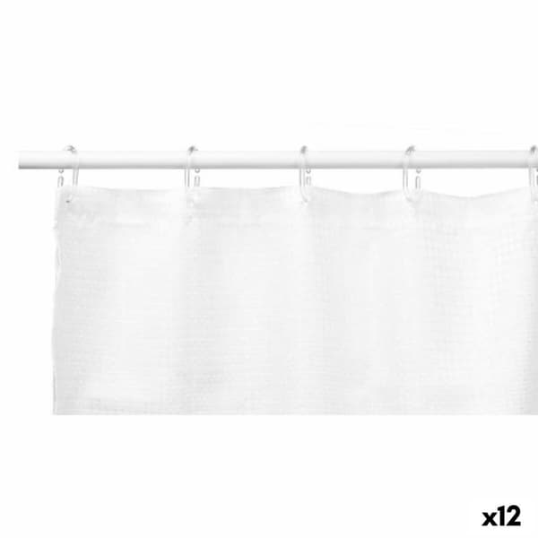 Duschdraperi Berilo SC-POLY-UD1-WHITE Vit Polyester 180 x 180 cm Poäng (12 antal)