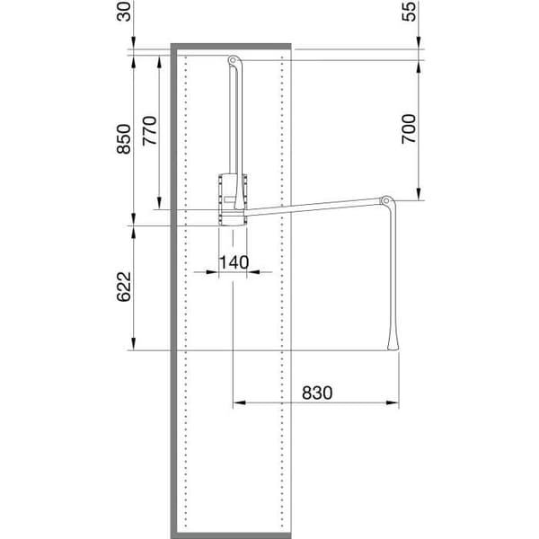 Servetto SE08LA GA0 Junior H 850, KB 770-1200mm Dragkraft 10KG, KS Grå-Silvergrå