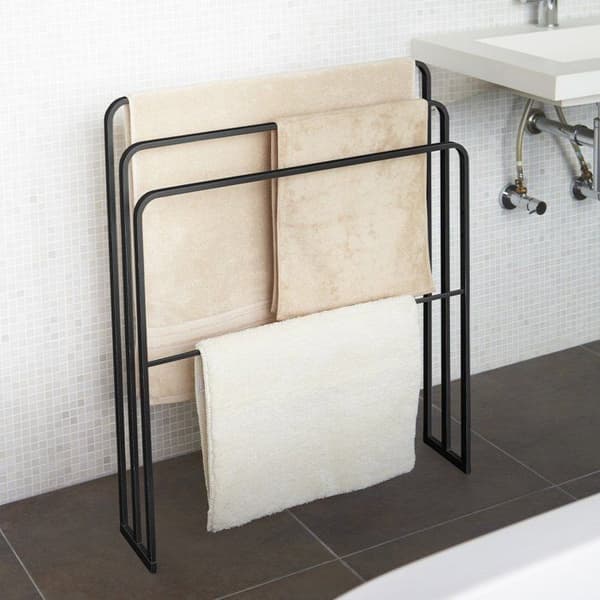 Handduksställ med 4 barer - L70 cm - 70 cm X 14 cm X 81 cm - CaliCosy Black