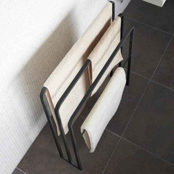 Handduksställ med 4 barer - L70 cm - 70 cm X 14 cm X 81 cm - CaliCosy Black