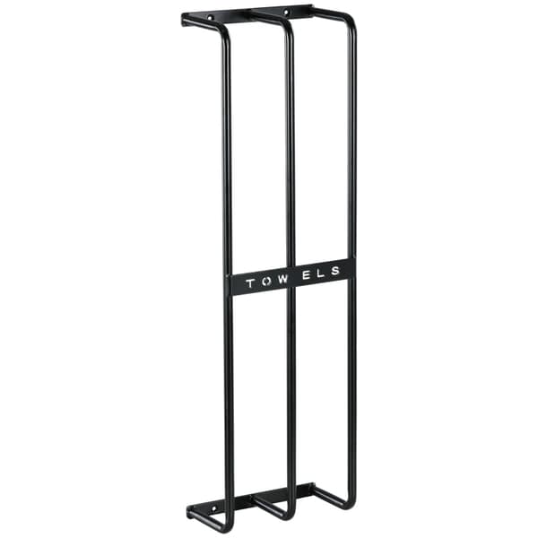 Rootz vægmonteret håndklædestang - Håndklædeholder - Håndklædeholder - Lodret design - Pladsbesparende - Holdbart metal - Sort finish - 21 cm x 12 cm