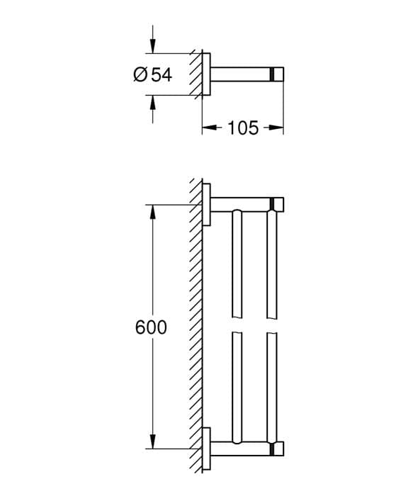 GROHE Essentials dubbel handduksstång, krom - 40802001