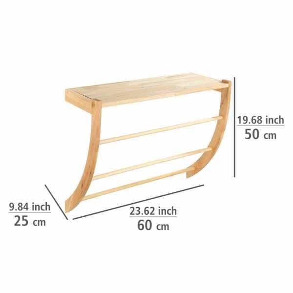 Handdukshängare - WENKO - Norge - Valnöt - 3 nivåer - 60x50x25 cm - Bruna