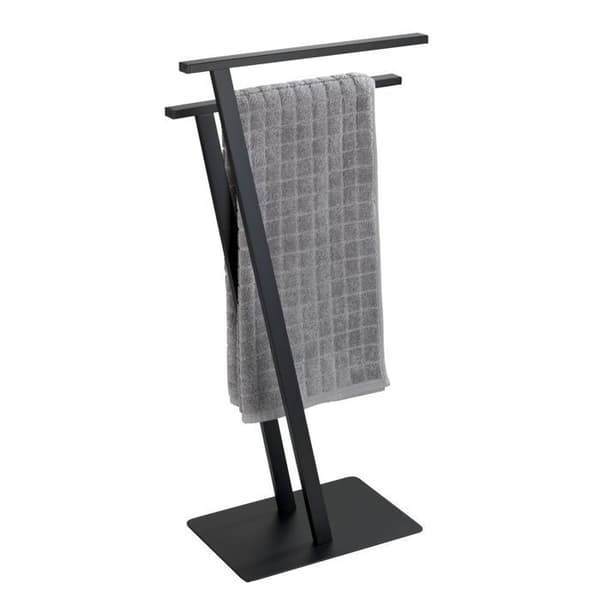 Wenko - Handdukshållare design metall Lirio - B. 20 x H. 76 cm - Svart