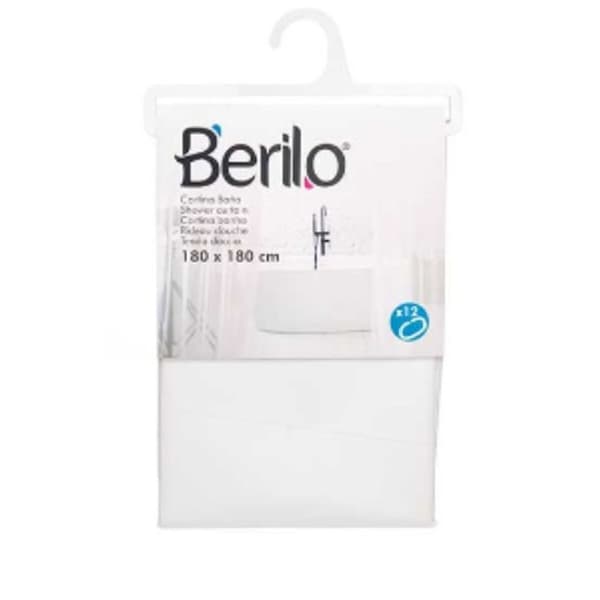 Brusebadsforhæng Berilo 89375 Hvid Polyetylen EVA 180 x 180 cm (12 enheder)