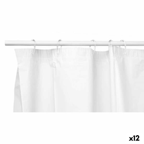 Brusebadsforhæng Berilo 89375 Hvid Polyetylen EVA 180 x 180 cm (12 enheder)