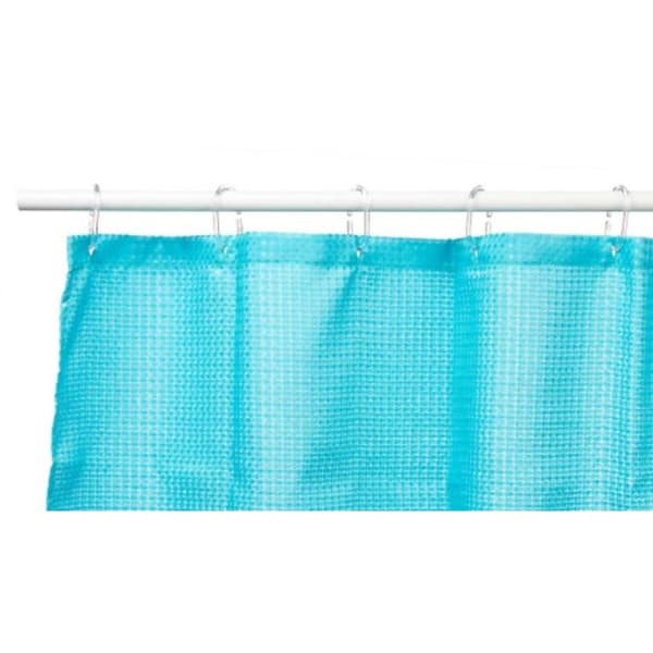 Brusebadsforhæng Berilo SC-POLY-UD1-BLUE Blå Polyester 180 x 180 cm Points (12 enheder)