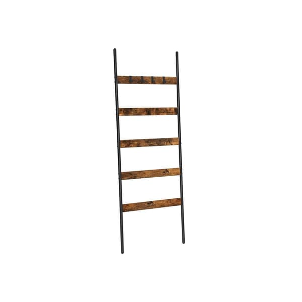 Handduksställ - stege rack med stålram - industriell - brun/svart