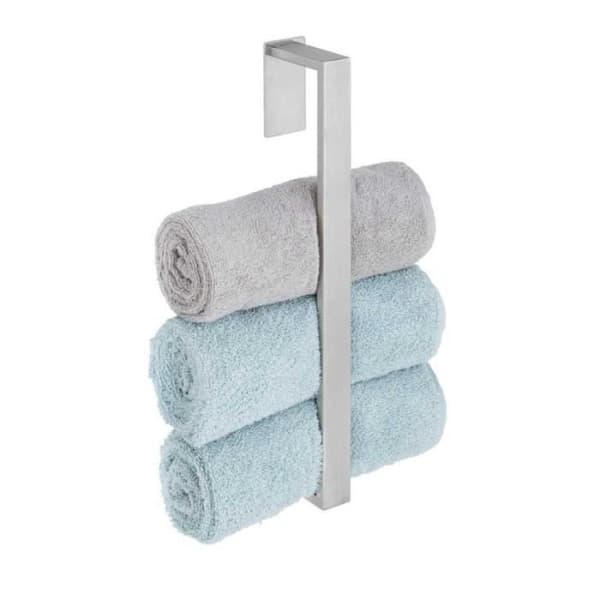 Badrum - Wenko - Handduksstång i rostfritt stål med Turbo-Loc® "Genova Shine" fäste - Silver - L 40 cm