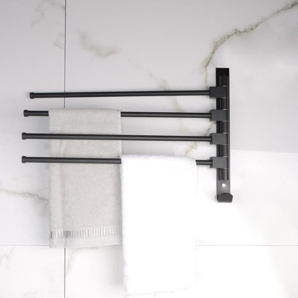 Robust justerbar håndklædestativ med 4 arme, 3,5 kg kapacitet, pladsbesparende design