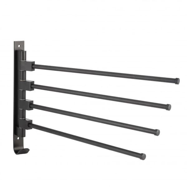 Robust justerbar håndklædestativ med 4 arme, 3,5 kg kapacitet, pladsbesparende design