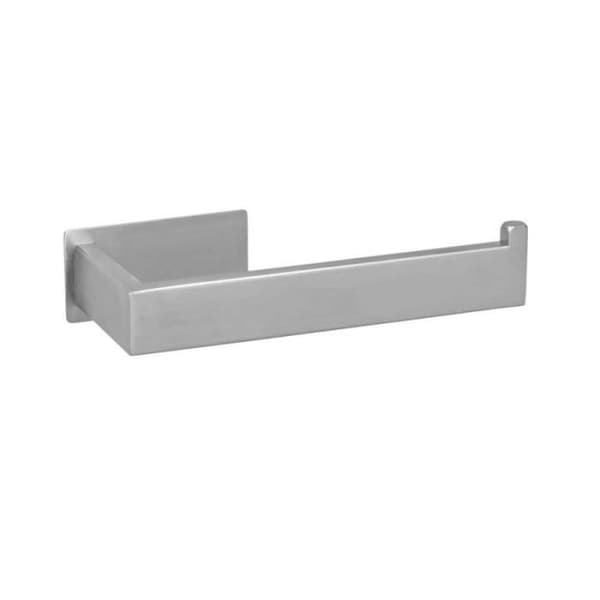Badrum - Wenko - Toalettpappershållare i rostfritt stål med Turbo-Loc® "Genova Matt" fäste - Silver - L 15,3 x H 4,4 x D 7,6 cm