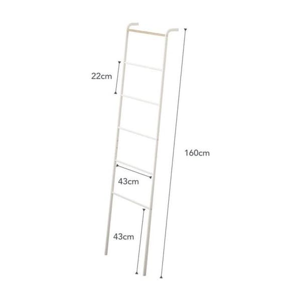 YAMAZAKI - Handduksställ med 6 stänger - H160 cm - Vit-Vit