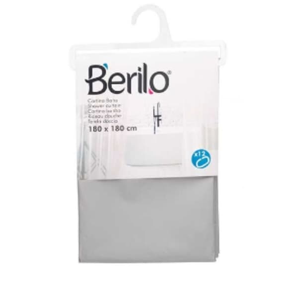 Brusebadsforhæng Berilo SC-MIX-01-GREY Grå Polyetylen EVA 180 x 180 cm (12 enheder)