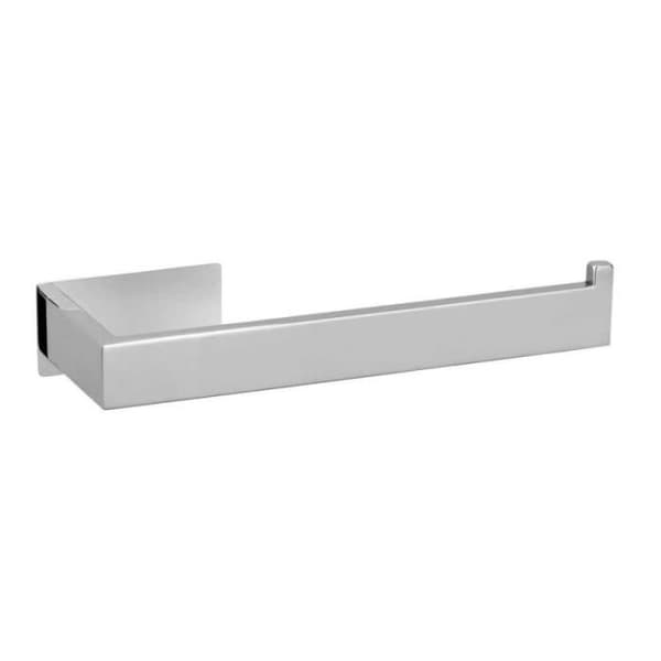 Badrum - Wenko - Handdukshållare i rostfritt stål med Turbo-Loc®-fäste "Genova Shine" - Silver - L 6,2 x H 13,2 x P 9 cm