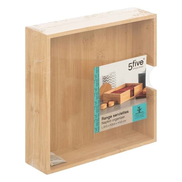 Servettställ - FIVE - Modell 20 - Bambu - Dimensioner 20.5x20.5x5.5 cm - Modern