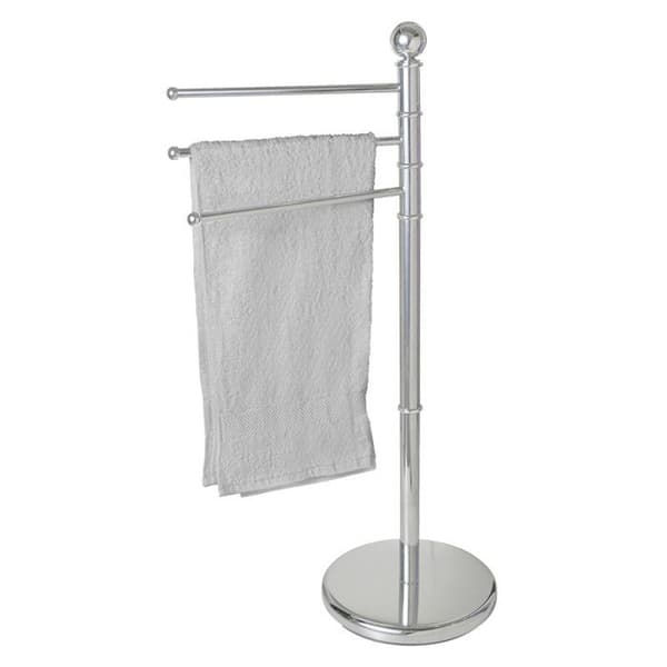 WENKO Stående handdukshängare, handduksställ för badrum, 3 ställ, Exklusiv, Stål, 48,5x90x28,5 cm, Krom