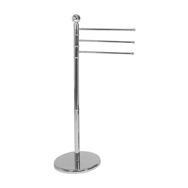 WENKO Stående handdukshängare, handduksställ för badrum, 3 ställ, Exklusiv, Stål, 48,5x90x28,5 cm, Krom