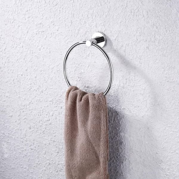 TD® Badrumstillbehör/ Handduksring i polerat rostfritt stål/ Ringhållare för badrum