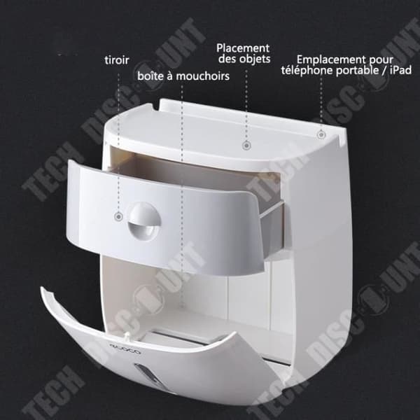 TD® Dubbellåda Tissue Box Stansfri väggmonterad plastförvaringslåda