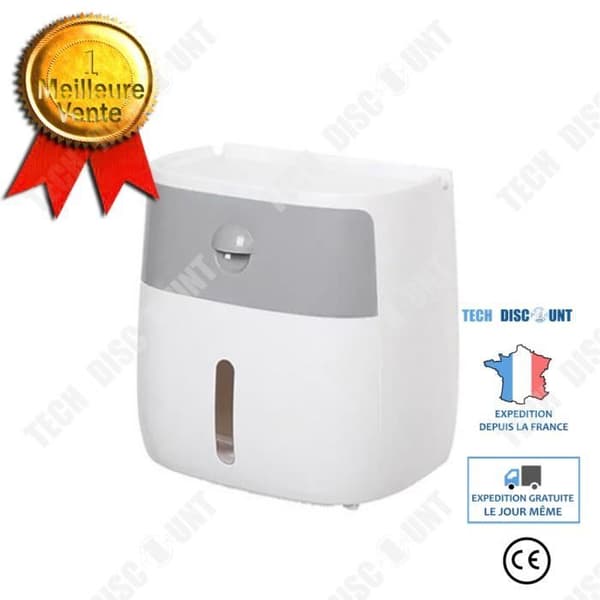 TD® Dubbellåda Tissue Box Stansfri väggmonterad plastförvaringslåda