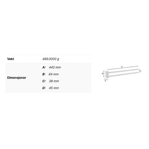 Smedbo Air AK326 Svingbar Håndklestang