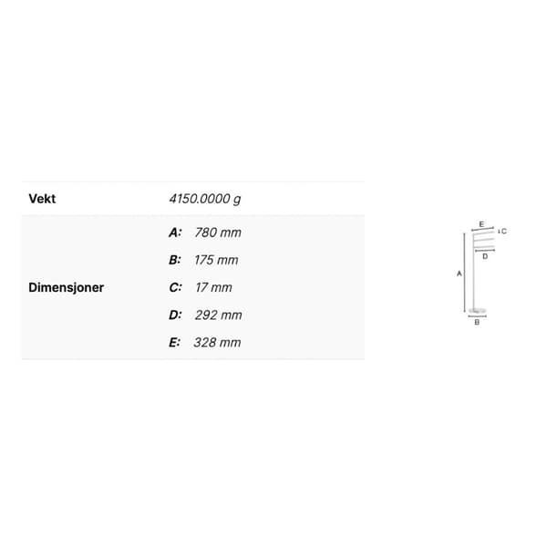 Smedbo Outline FK608 Svingbar Håndklestang Gulv