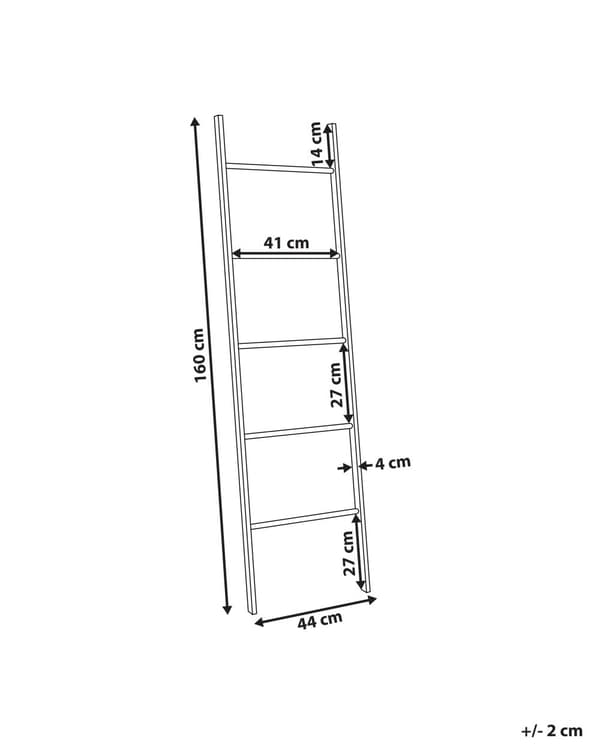 Håndklædeophæng Lyst træ Bambus 44 x 160 cm Stige 5 stænger Badeværelseshåndklædeholder i boheme-stil