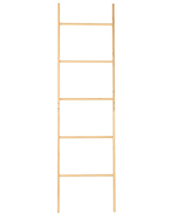 Håndklædeophæng Lyst træ Bambus 44 x 160 cm Stige 5 stænger Badeværelseshåndklædeholder i boheme-stil