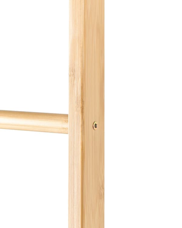 Håndklædeophæng Lyst træ Bambus 44 x 160 cm Stige 5 stænger Badeværelseshåndklædeholder i boheme-stil